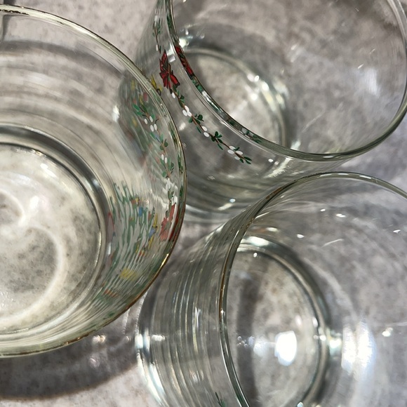 Vintage Set Of 4 Eggnog Low Ball Glasses Christmas Tree Angel Holiday Tradition - Picture 8 of 8